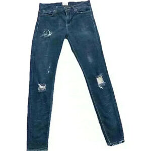 Women's Hudson jeans skinny distressed dark wash size 26 midrise